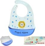 Soft Silicone Colorful Bibs, Travel Case, Reusable, Dishwasher-Safe, Adjustable, BPA-Free, Toddlers 6-48 Months - Image 10