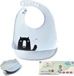 Soft Silicone Colorful Bibs, Travel Case, Reusable, Dishwasher-Safe, Adjustable, BPA-Free, Toddlers 6-48 Months - Image 4