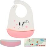 Soft Silicone Colorful Bibs, Travel Case, Reusable, Dishwasher-Safe, Adjustable, BPA-Free, Toddlers 6-48 Months - Image 3