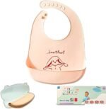 Soft Silicone Colorful Bibs, Travel Case, Reusable, Dishwasher-Safe, Adjustable, BPA-Free, Toddlers 6-48 Months - Image 5